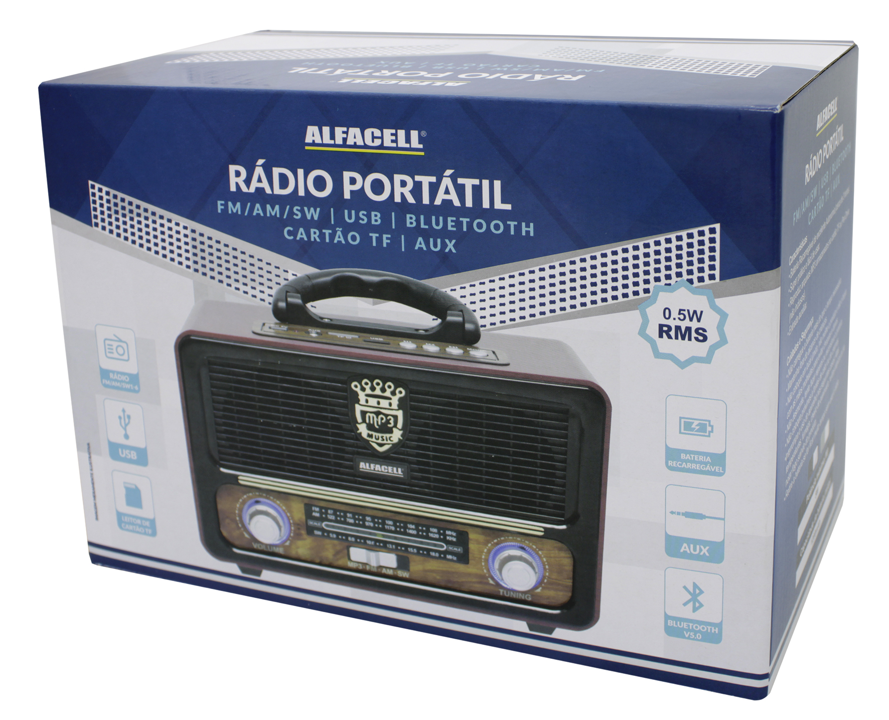 RÁDIO PORTÁTIL POTÊNCIA MÁXIMA: 5W