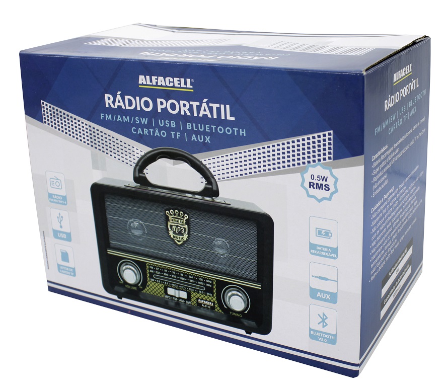 RÁDIO PORTÁTIL POTÊNCIA MÁXIMA: 5W