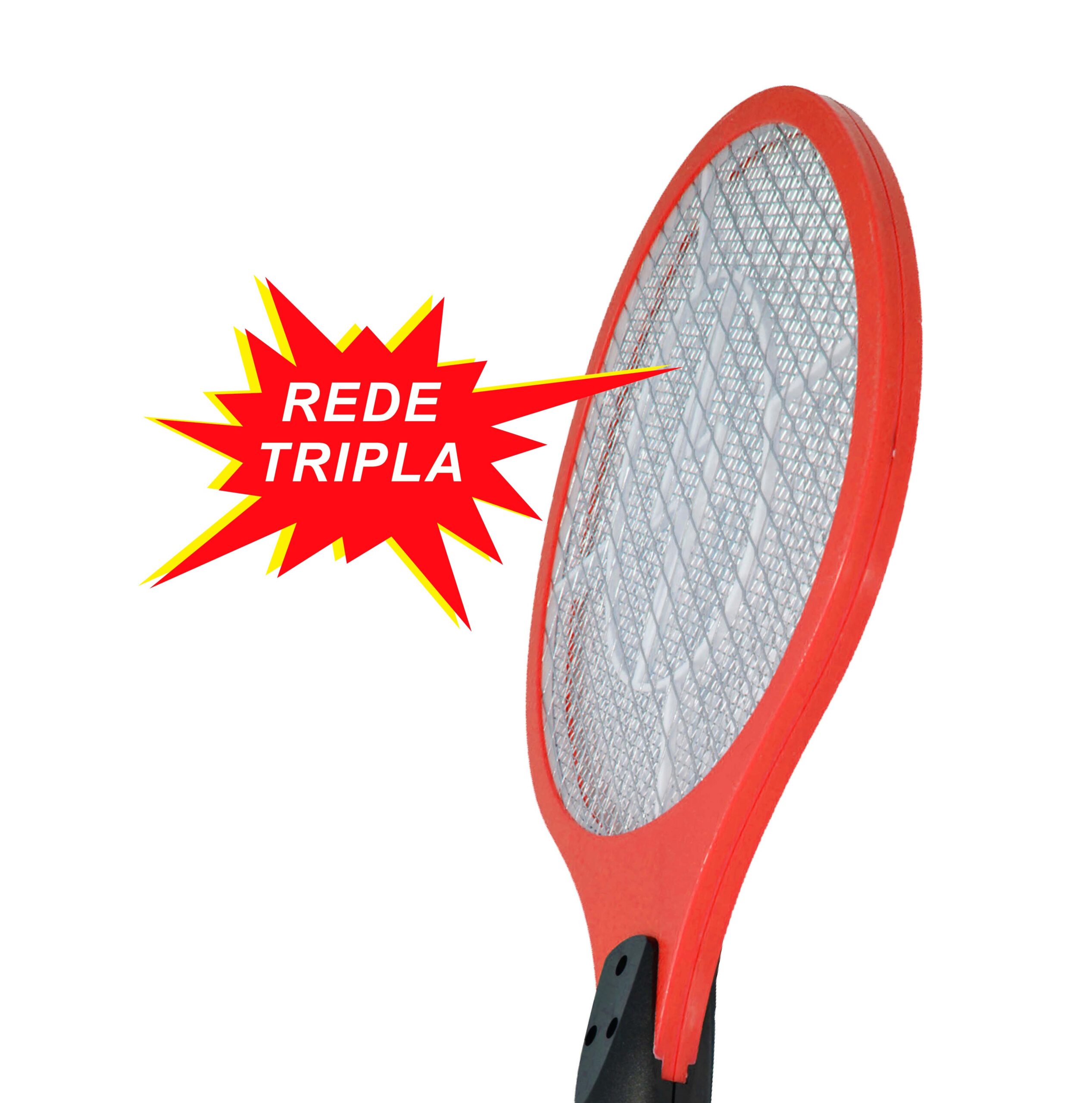 RAQUETE MATA MOSQUITO VERMELHA RECARREGÁVEL – BIVOLT