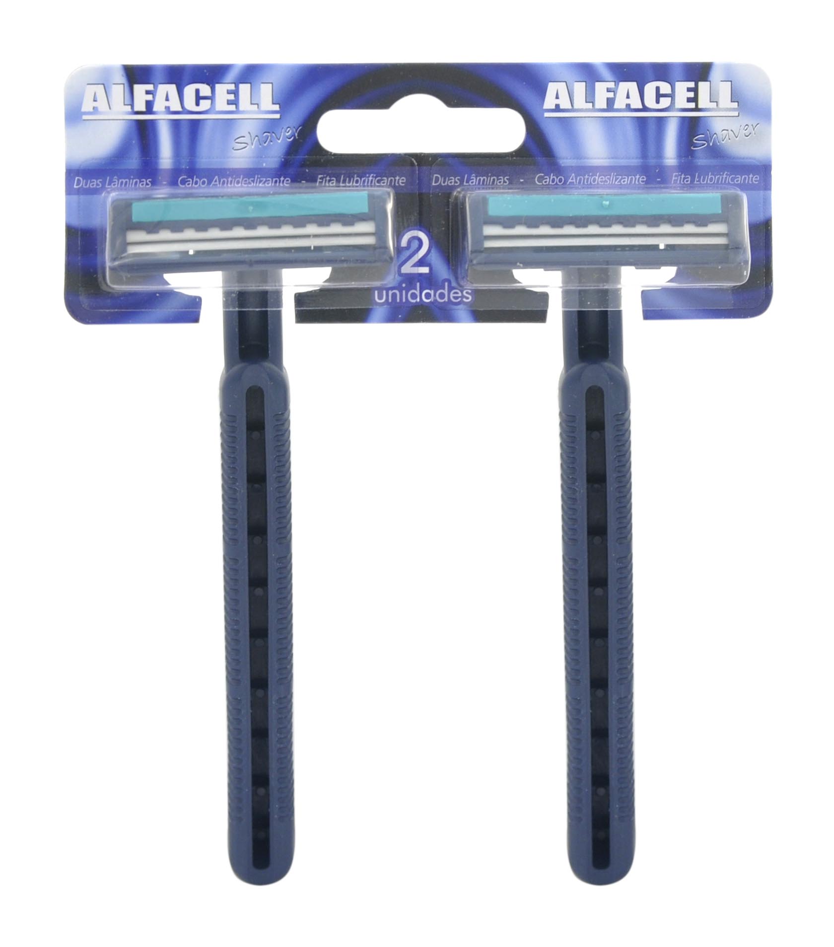 BARBEADOR DESCARTÁVEL 2 LÂMINAS EM AÇO INOX AZUL – CARTELA C/24 (SUPERFÍCIES IRREGULARES)