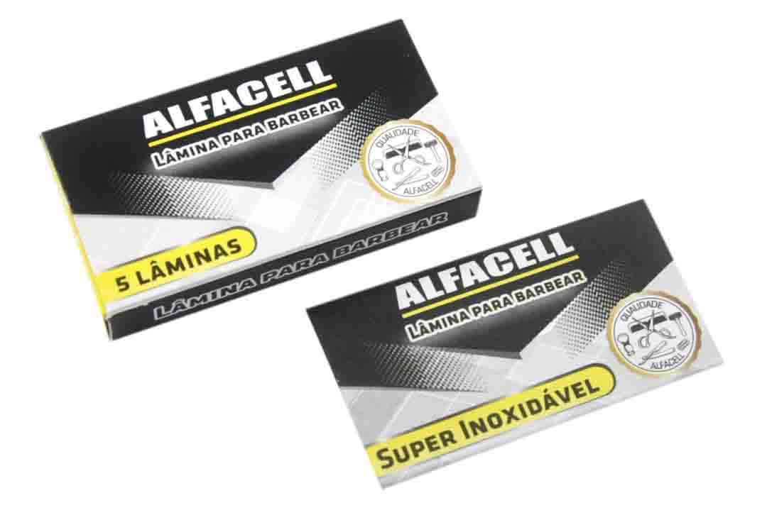LÂMINA PARA BARBEAR ALFACELL – CT/10 CXS – (5 LÂMINAS CADA CX)