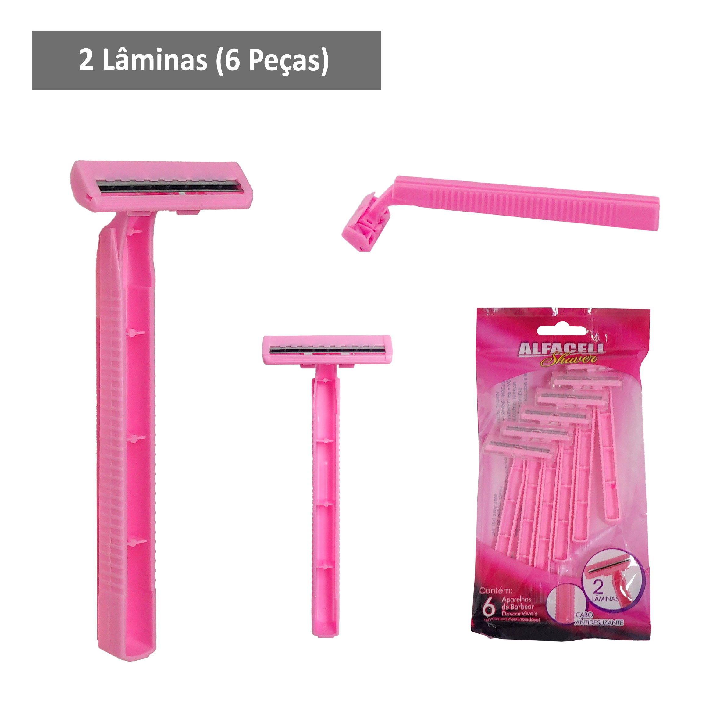 KIT BARBEADOR DESCARTÁVEL COM 2 LÂMINAS (6 PEÇAS)