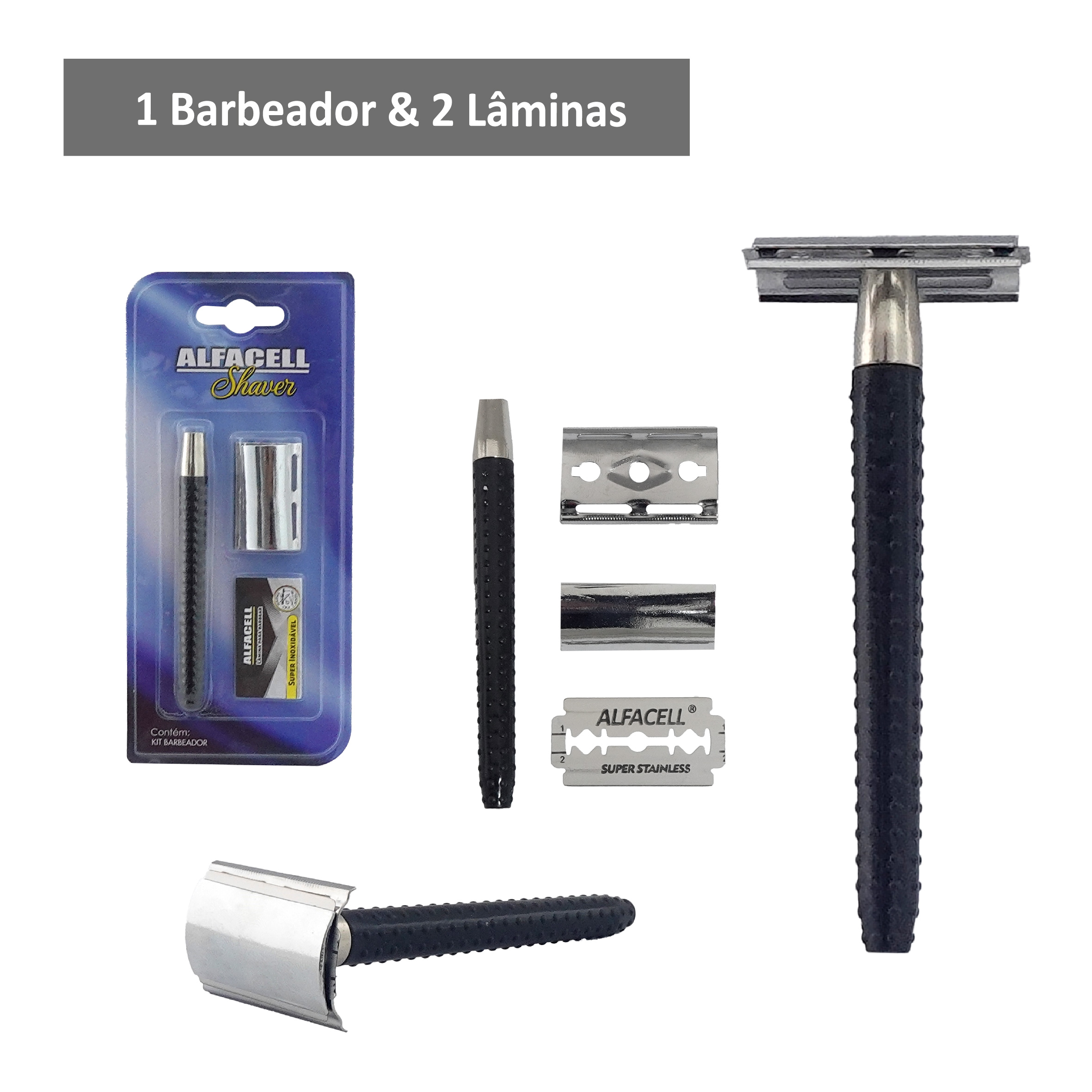 KIT BARBEADOR (1 BARBEADOR E 2 LÂMINAS DESCARTÁVEIS)