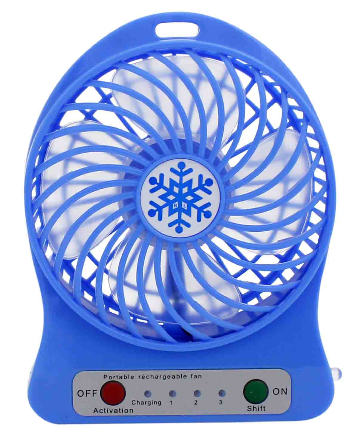 MINI VENTILADOR DE MESA RECARREGÁVEL COM CABO USB, 3 VELOCIDADES