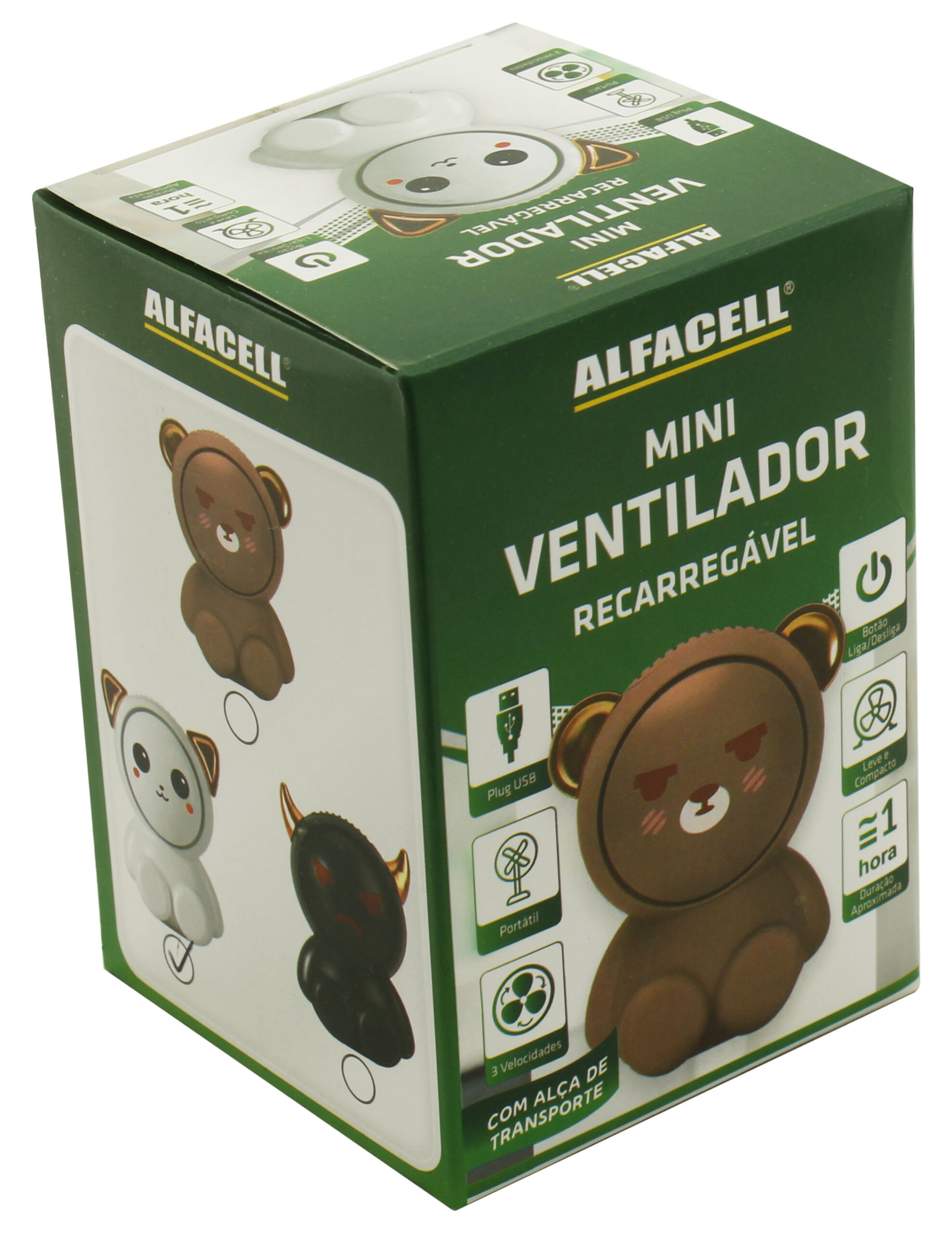 MINI VENTILADOR RECARREGÁVEL E PORTÁTIL COM CABO USB (INCLUSO)
