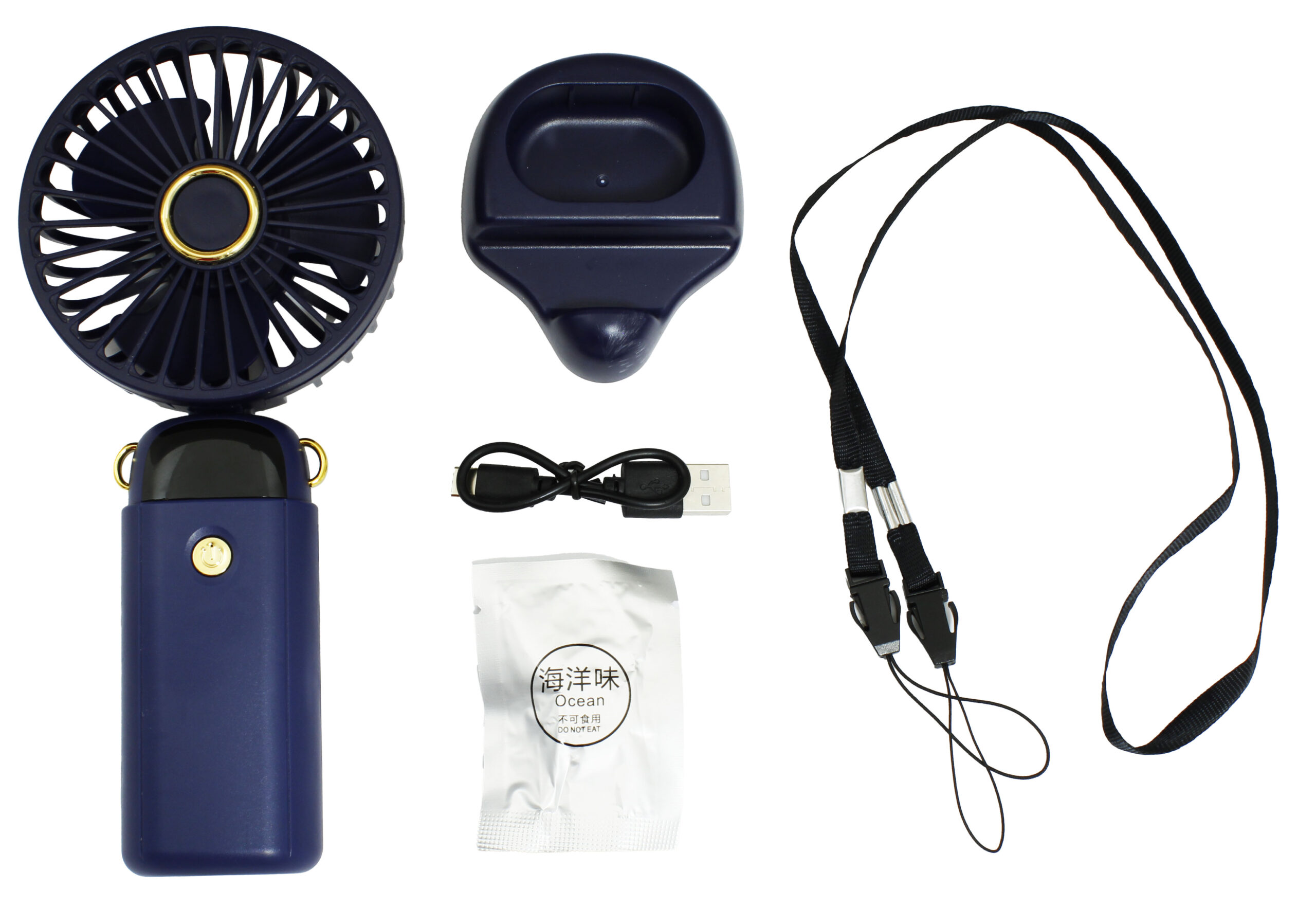 MINI VENTILADOR RECARREGÁVEL E PORTÁTIL, COM ALÇA, COM CABO USB (INCLUSO)