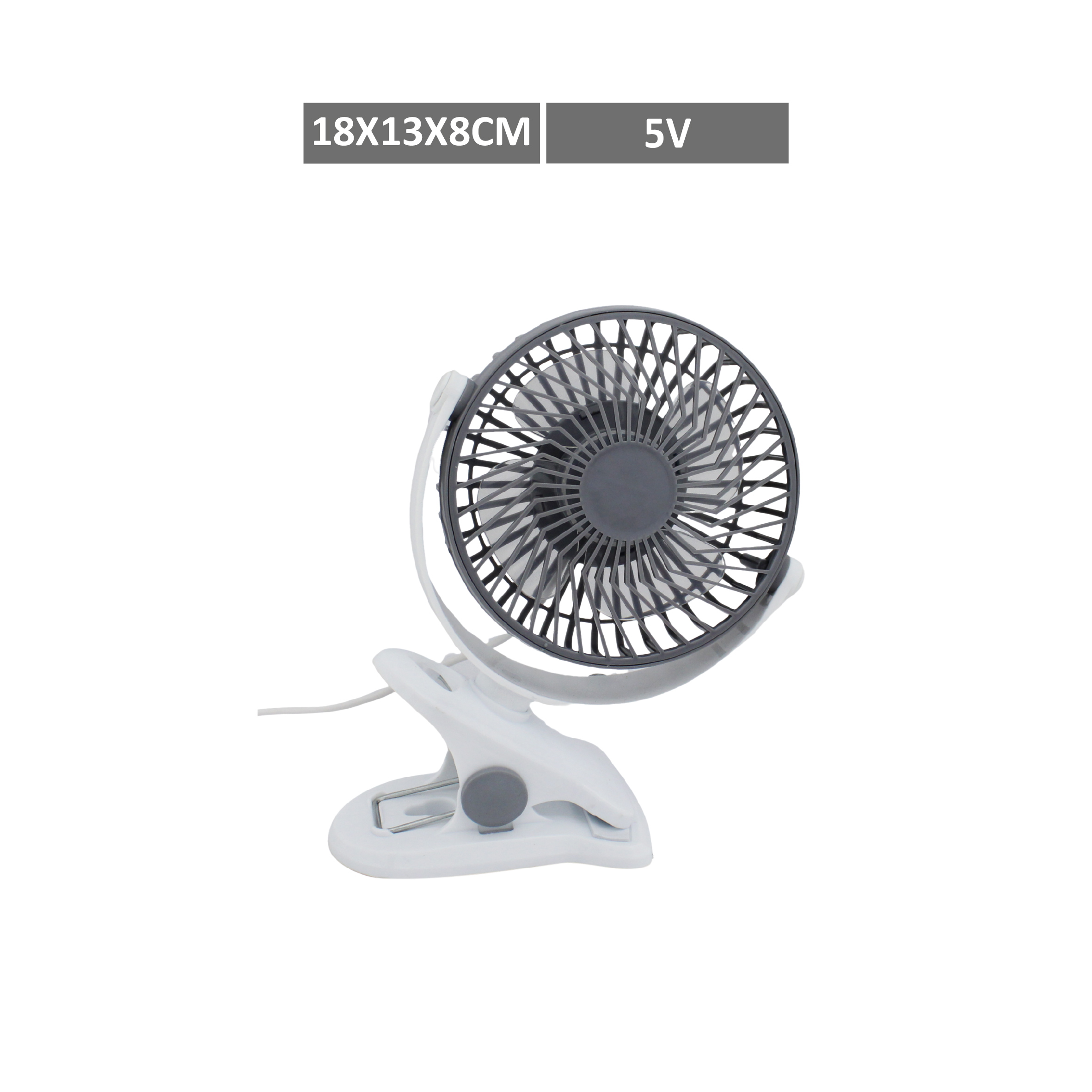 MINI VENTILADOR DE MESA E PORTÁTIL, COM PRENDEDOR E USB 1 VELOCIDADE