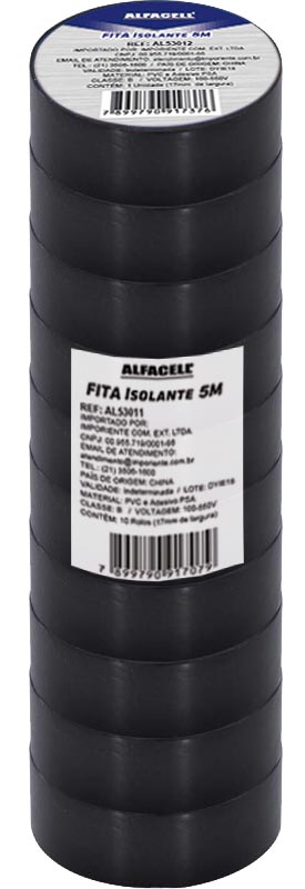 KIT FITA ISOLANTE 5 METROS CLASSE B 100- 550V (COM 10 ROLOS)