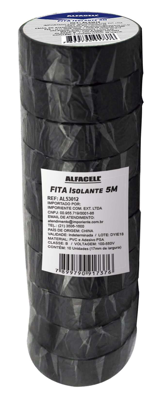 KIT FITA ISOLANTE 5 METROS CLASSE B 100- 550V (COM 10 ROLOS)