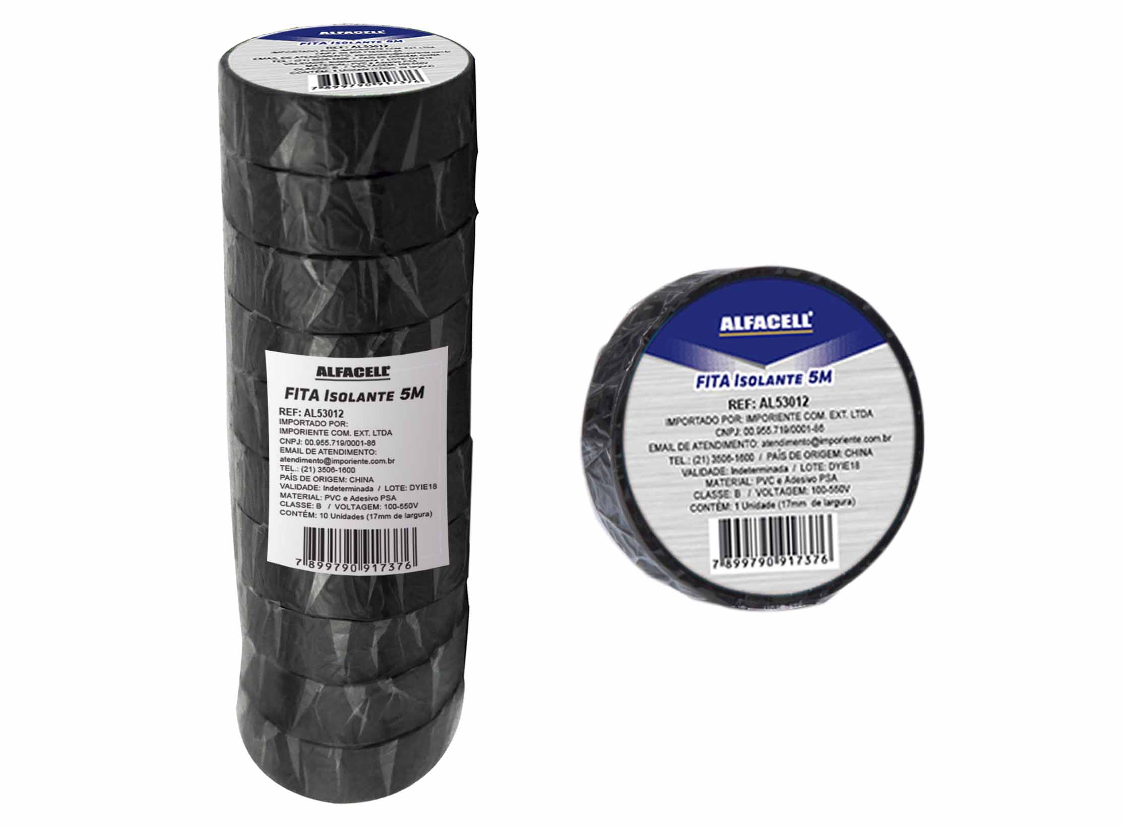 KIT FITA ISOLANTE 5 METROS CLASSE B 100- 550V (COM 10 ROLOS)