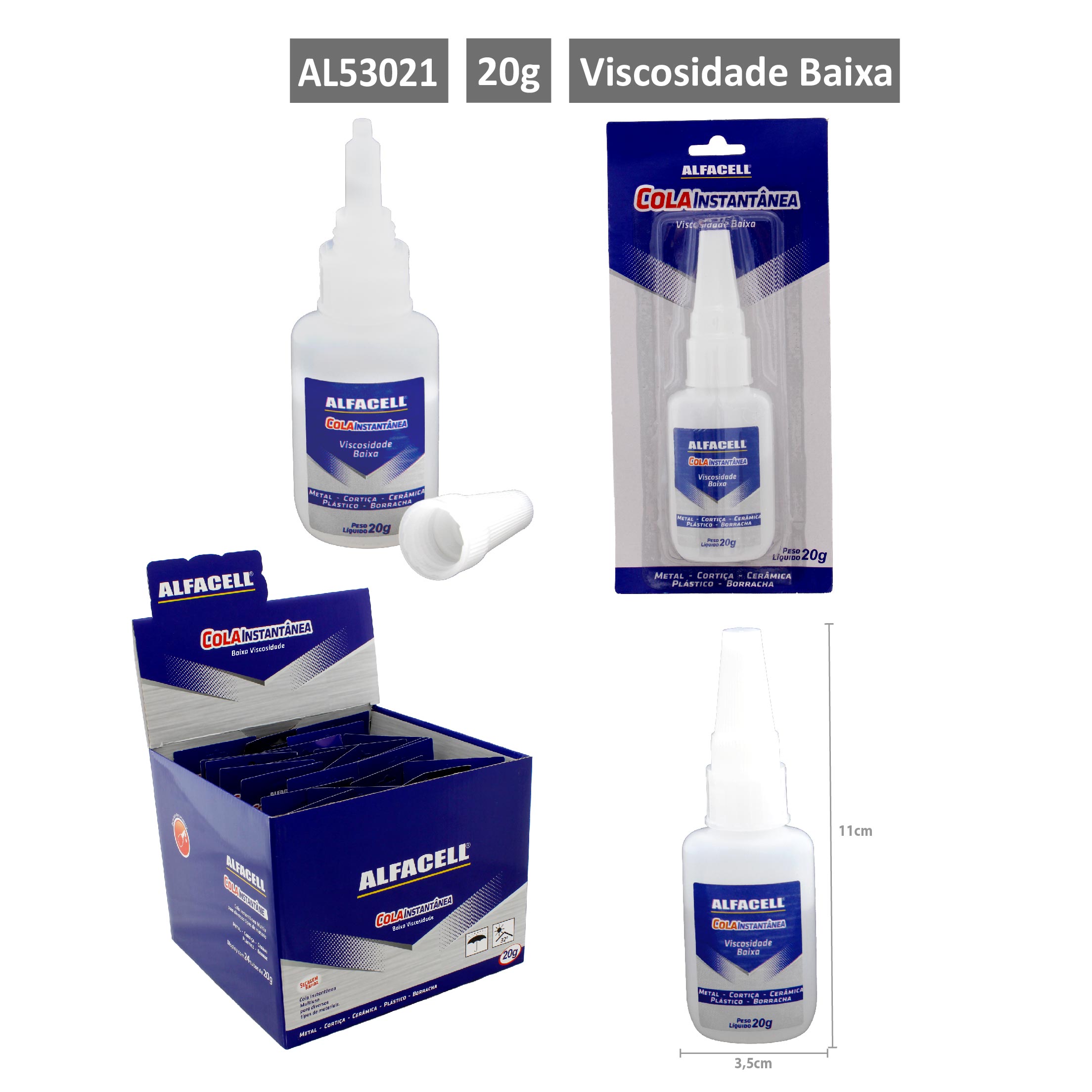 COLA ALFACELL INSTANTÂNEA 20G (À BASE DE CIANOACRILATO)