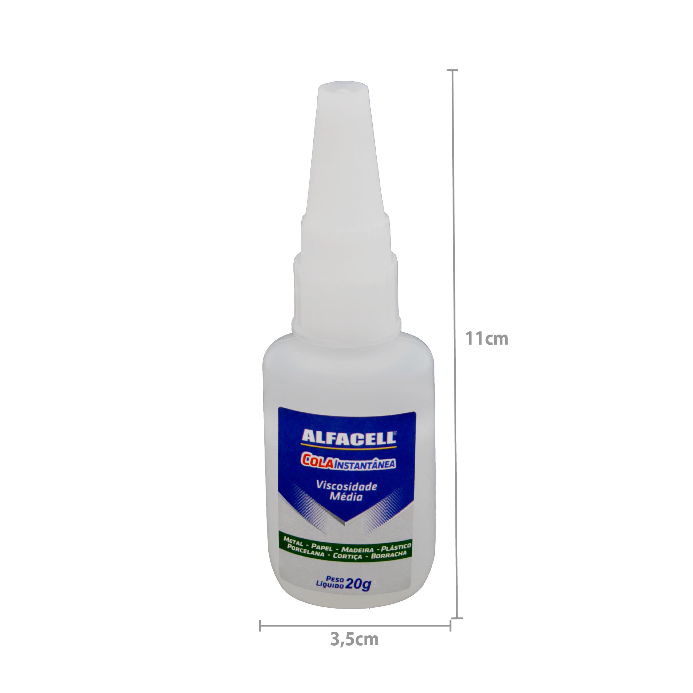 Baixa Viscosidade COLA ALFACELL INSTANTÂNEA 20G (À BASE DE CIANOACRILATO)