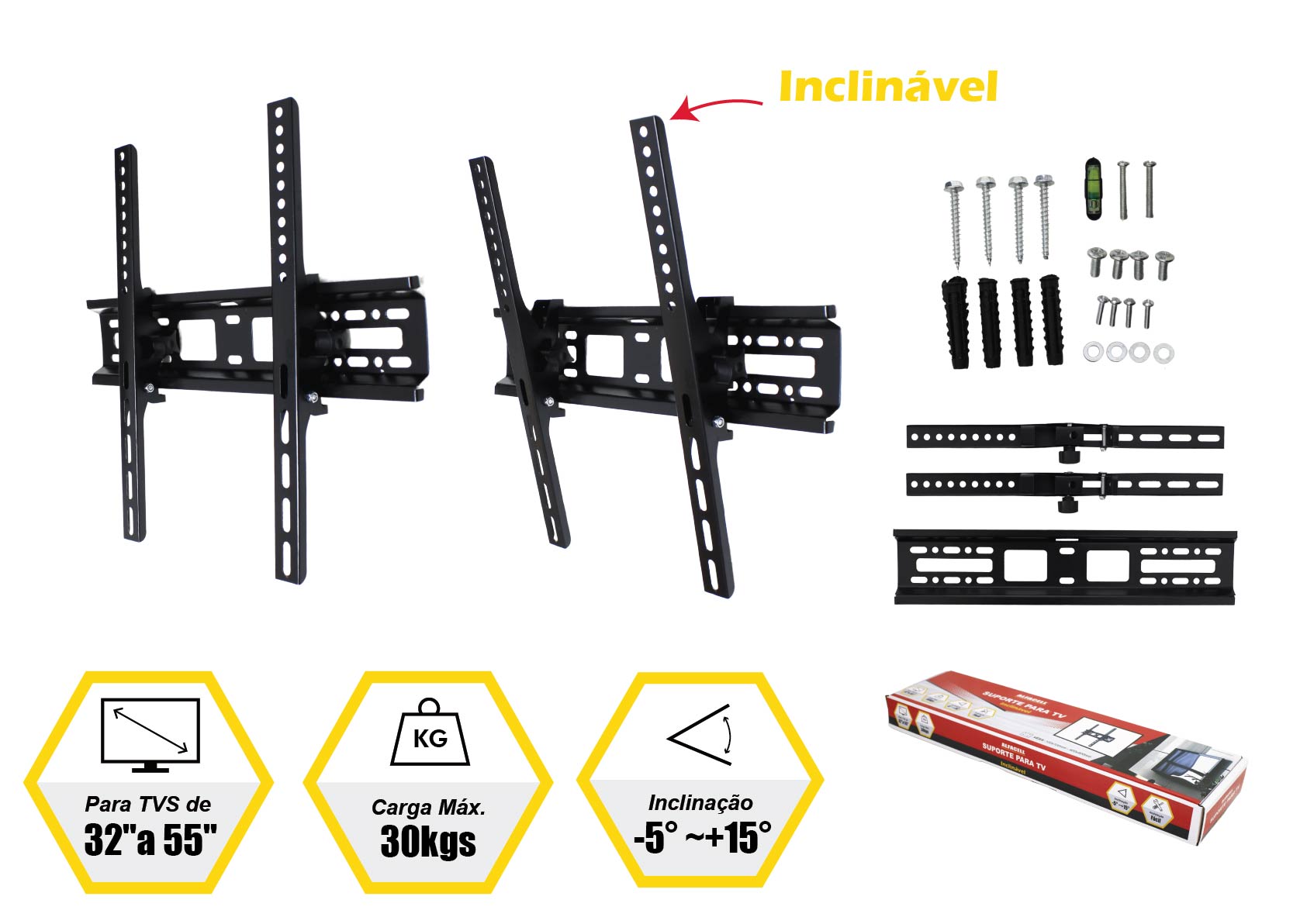 SUPORTE INCLINÁVEL PARA TV (PARA TVS DE 32” A 55”)