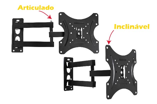 SUPORTE ARTICULADO E INCLINÁVEL PARA TV (PARA TVS DE 14” A 42”)