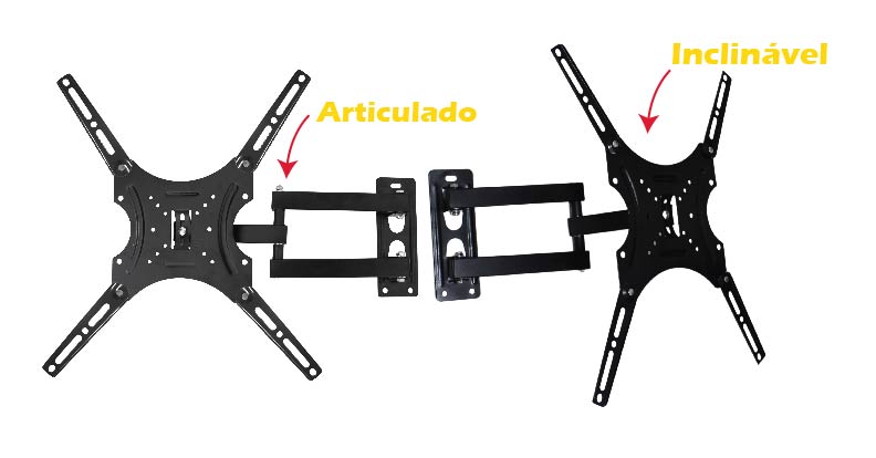 SUPORTE ARTICULADO E INCLINÁVEL PARA TV (PARA TVS DE 14” A 55”)