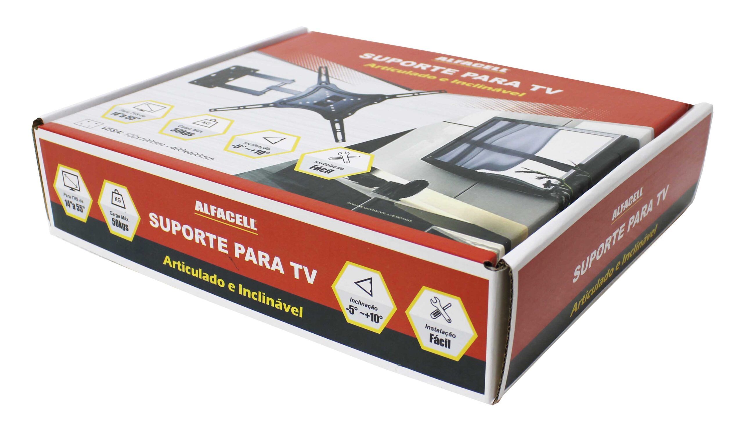 SUPORTE ARTICULADO E INCLINÁVEL PARA TV (PARA TVS DE 14” A 55”)