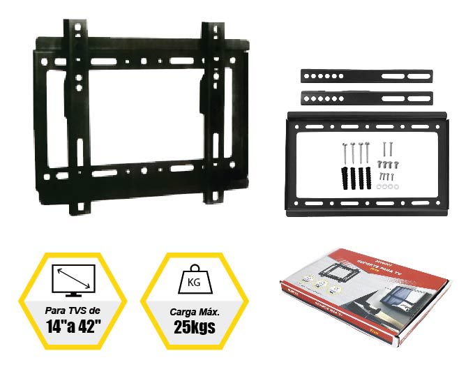 SUPORTE FIXO PARA TV (PARA TVS DE 14” A 42”)