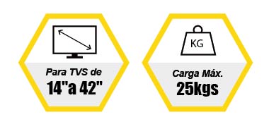 SUPORTE FIXO PARA TV (PARA TVS DE 14” A 42”)