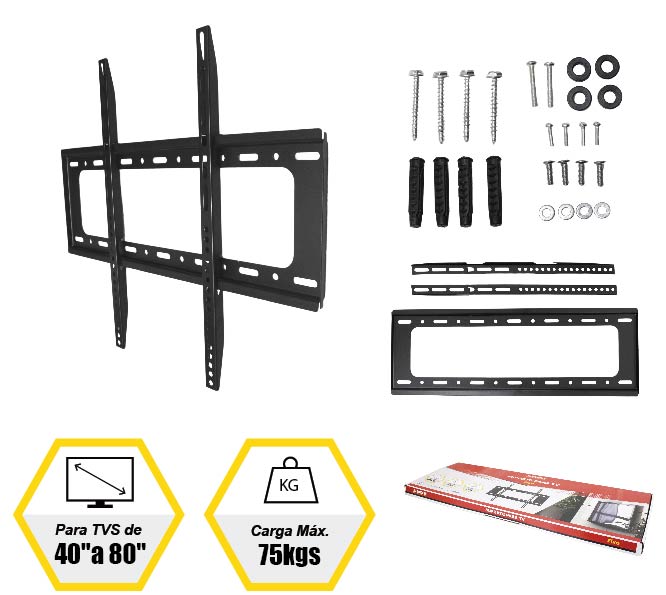 SUPORTE FIXO PARA TV (PARA TVS DE 40” A 80”)
