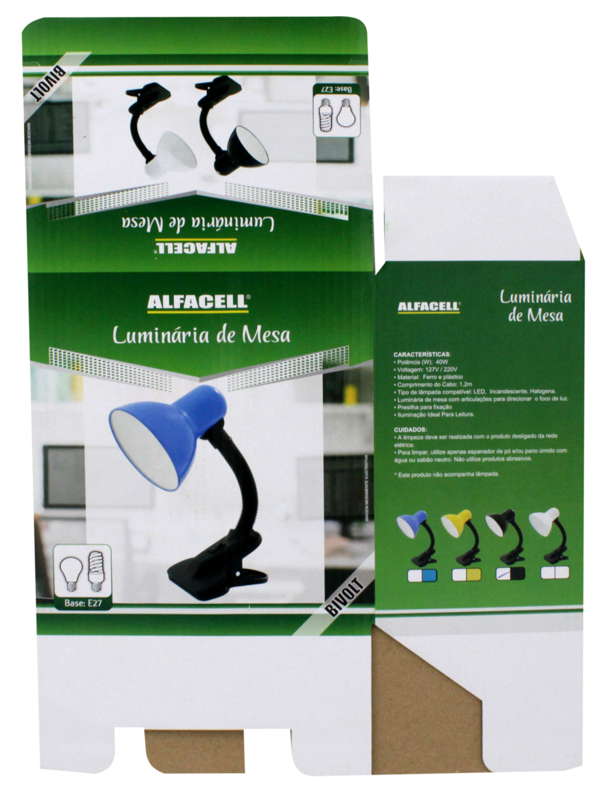 LUMINÁRIA DE MESA C/ PRESILHA PARA FIXAÇÃO 40W BIVOLT BOCAL E27 (LAMPADA NÃO INCLUSA)