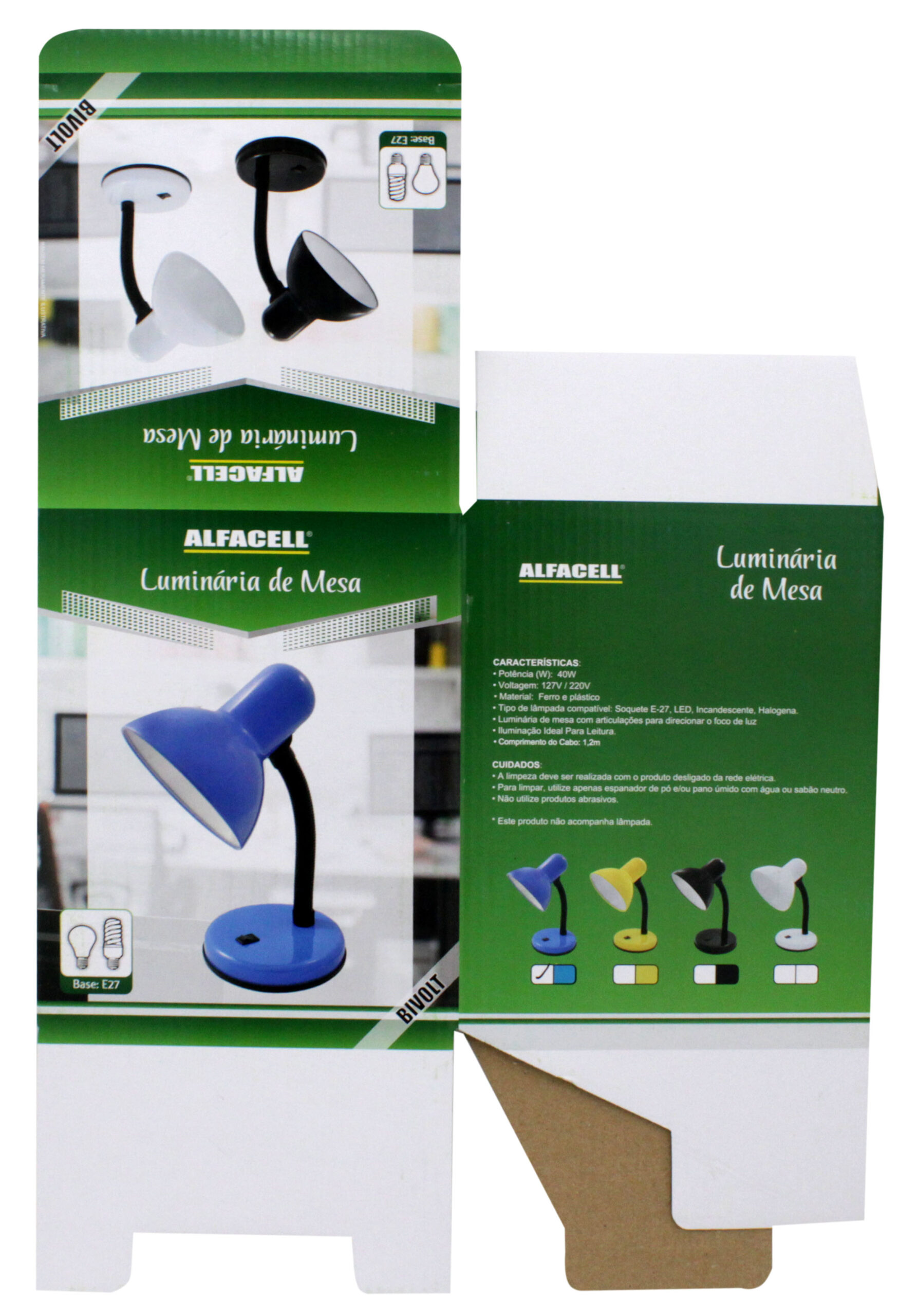 LUMINÁRIA DE MESA 40W BIVOLT BOCAL E27 (LAMPADA NÃO INCLUSA)