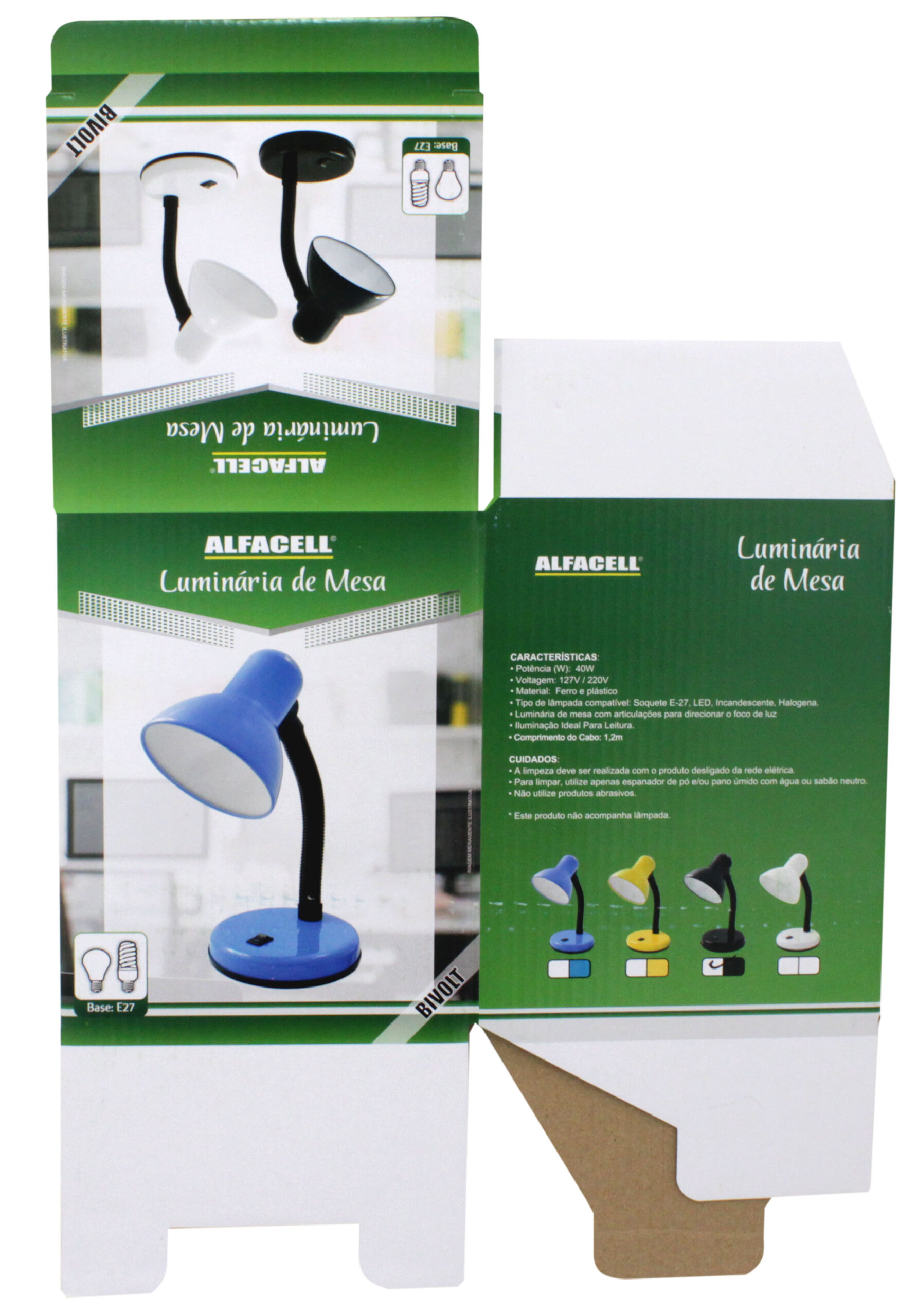 LUMINÁRIA DE MESA 40W BIVOLT BOCAL E27 (LAMPADA NÃO INCLUSA)
