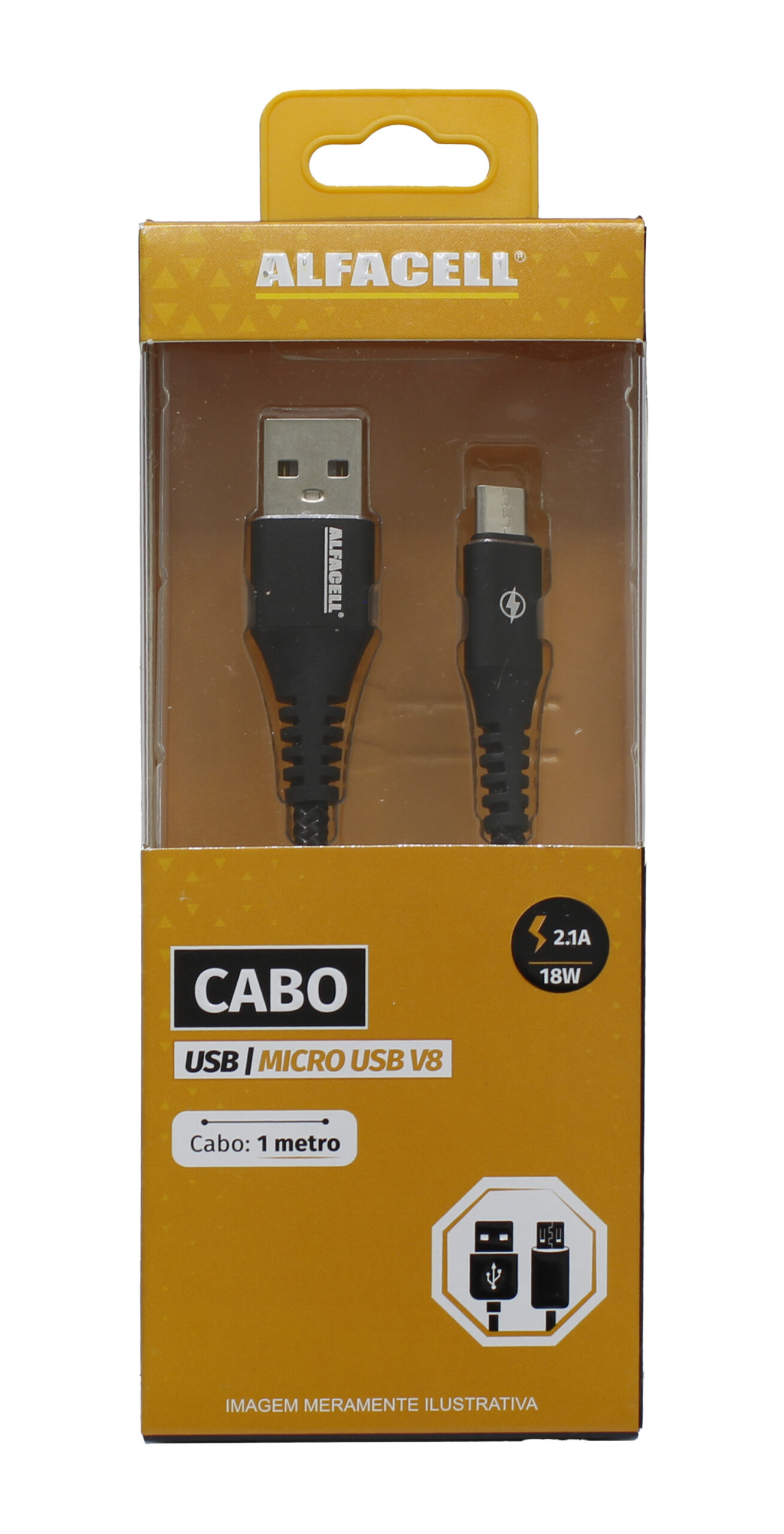 CABO USB – V8, 5V-2.1A-18W
