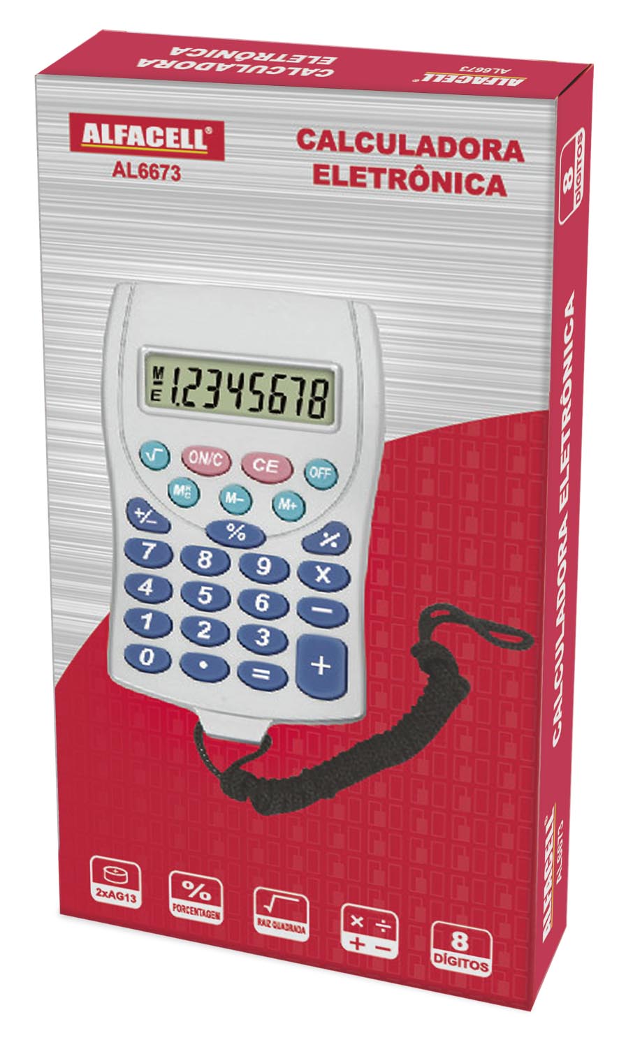 CALCULADORA DE BOLSO C/ CORDÃO