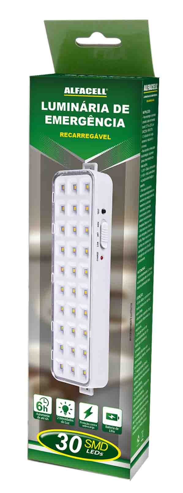 LUMINÁRIA DE EMERGÊNCIA RECARREGÁVEL