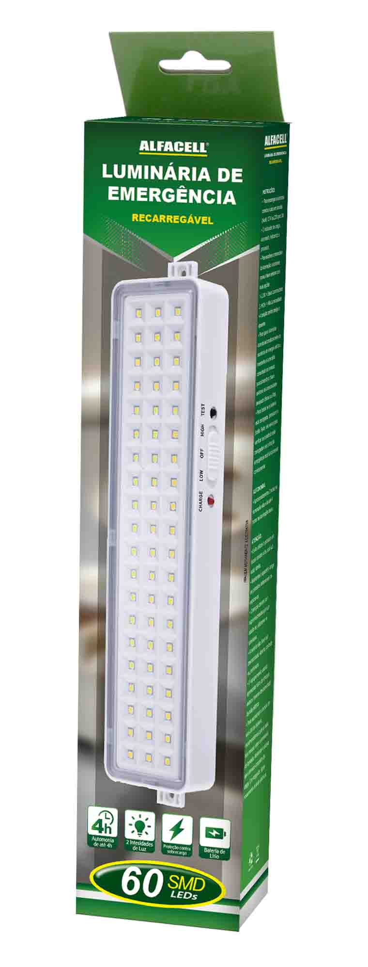 LUMINÁRIA DE EMERGÊNCIA RECARREGÁVEL