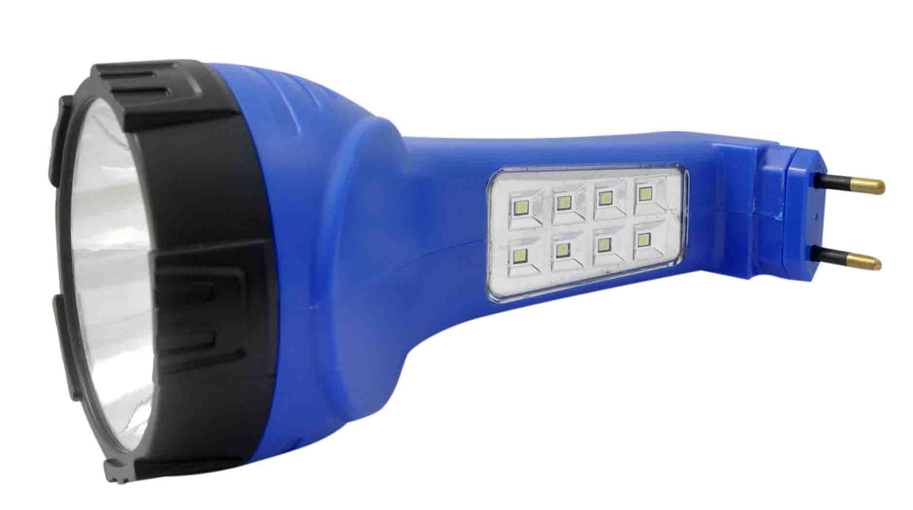 LANTERNA 1W+8 SMD RECARREGÁVEL BIVOLT (2 FONTES DE LUZ)