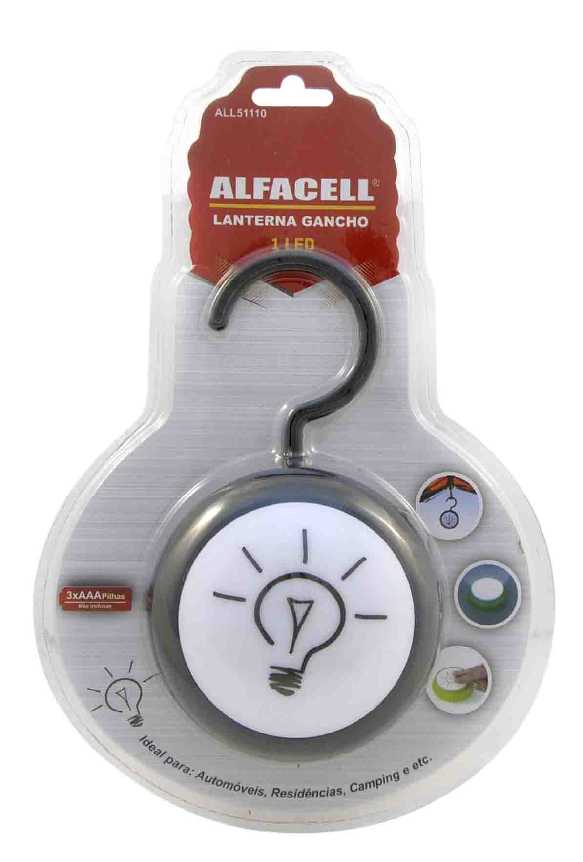 LANTERNA GANCHO 1 LED A PILHA 3*AAA (NÃO INCLUSA)