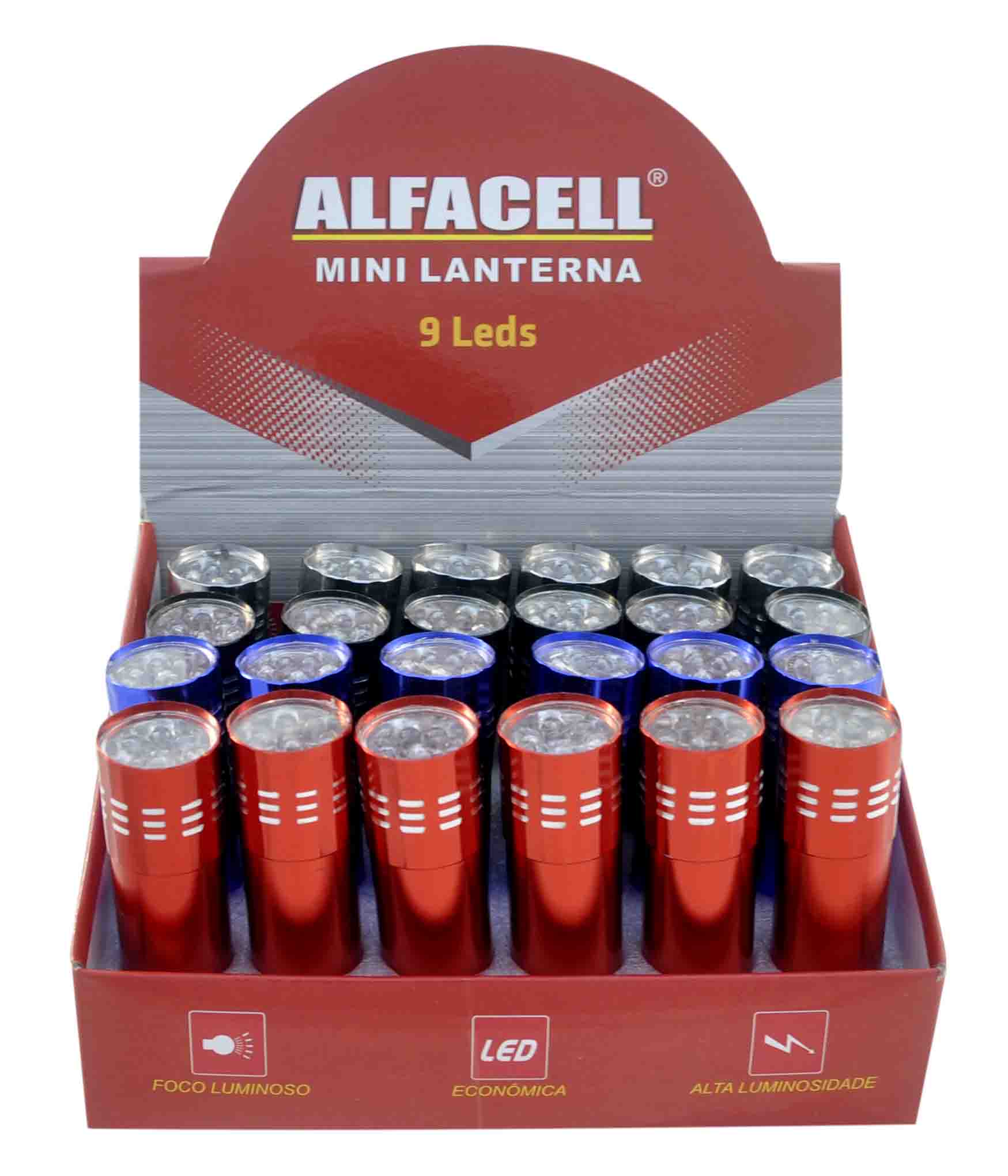 LANTERNA 9 LEDS A PILHA 3*AAA (NÃO INCLUSA)