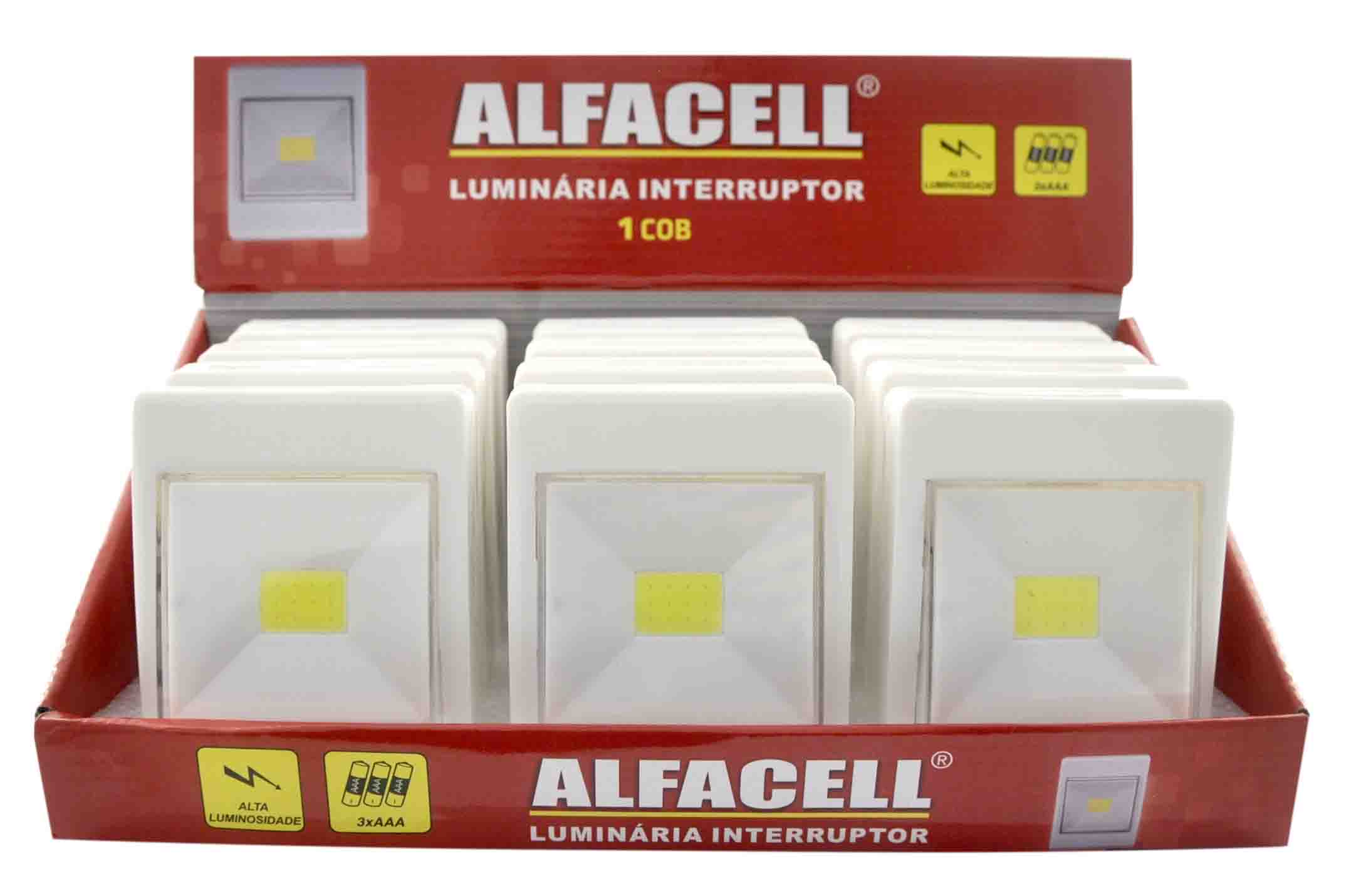 LUMINÁRIA INTERRUPTOR COM 1 COB COM VELCRO, IMÃ E ENCAIXE PARA PARAFUSO (PARAFUSO NÃO