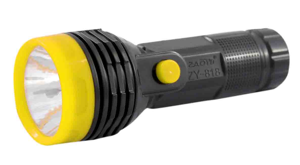 LANTERNA MANUAL COM 2 LEDS A PILHA 2*AA (NÃO INCLUSA) (2 FONTES DE LUZ)