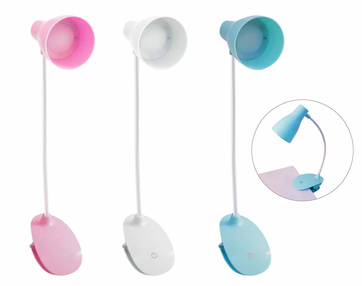 LUMINÁRIA DE MESA RECARREGÁVEL COM CABO USB (GIRA 360°)