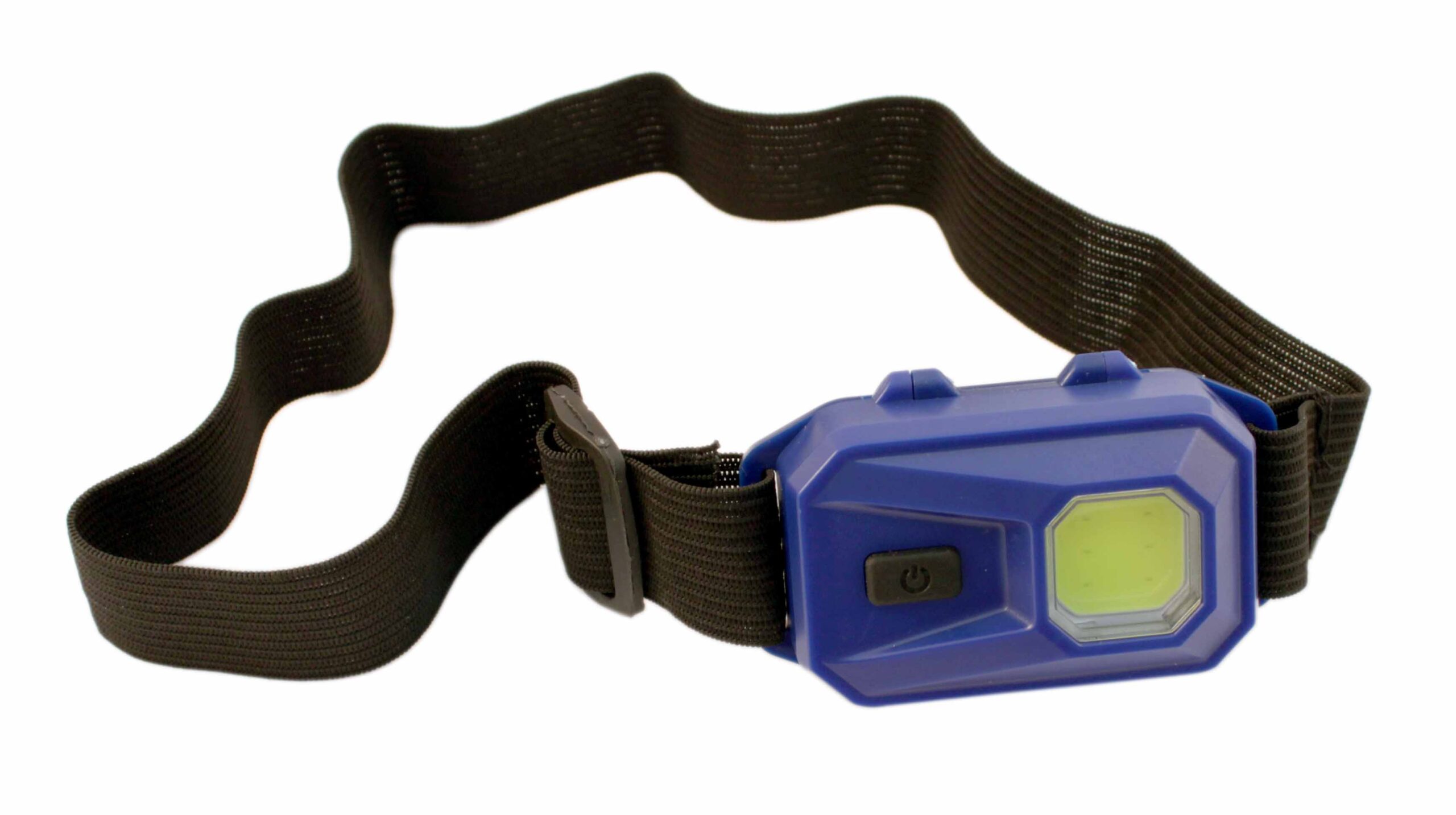 LANTERNA COM SUPORTE PARA CABEÇA COM 1 COB A PILHA 3*AAA (NÃO INCLUSA) (2 NÍVEIS DE LUZ + 1 PISCA)