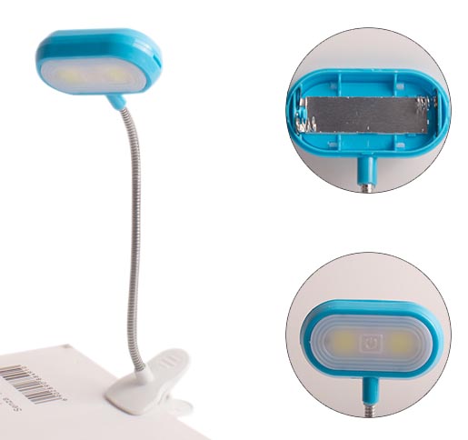 LUMINÁRIA DE MESA COM PREGADOR A PILHA 2*AAA (NÃO INCLUSA)