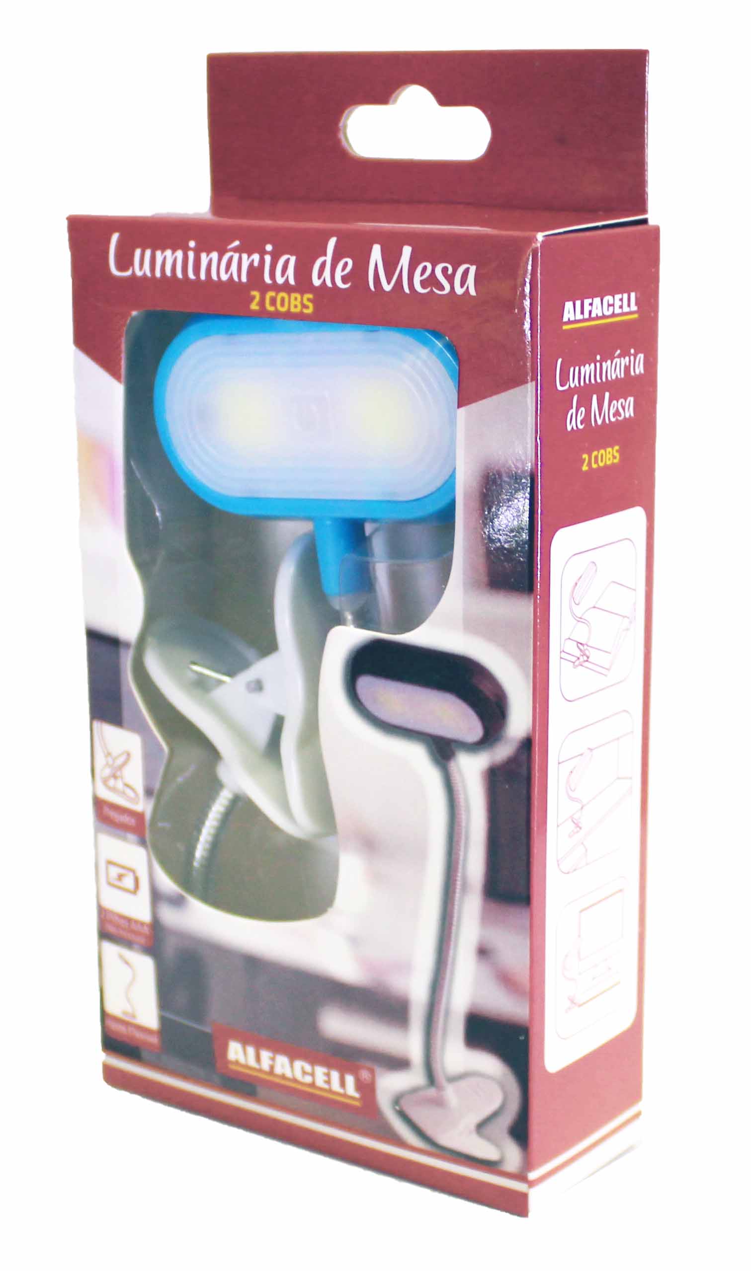 LUMINÁRIA DE MESA COM PREGADOR A PILHA 2*AAA (NÃO INCLUSA)