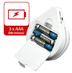 LUMINÁRA COM SENSOR DE PRESENÇA 9 COBS, A PILHA 3*AAA (NÃO INCLUSAS)