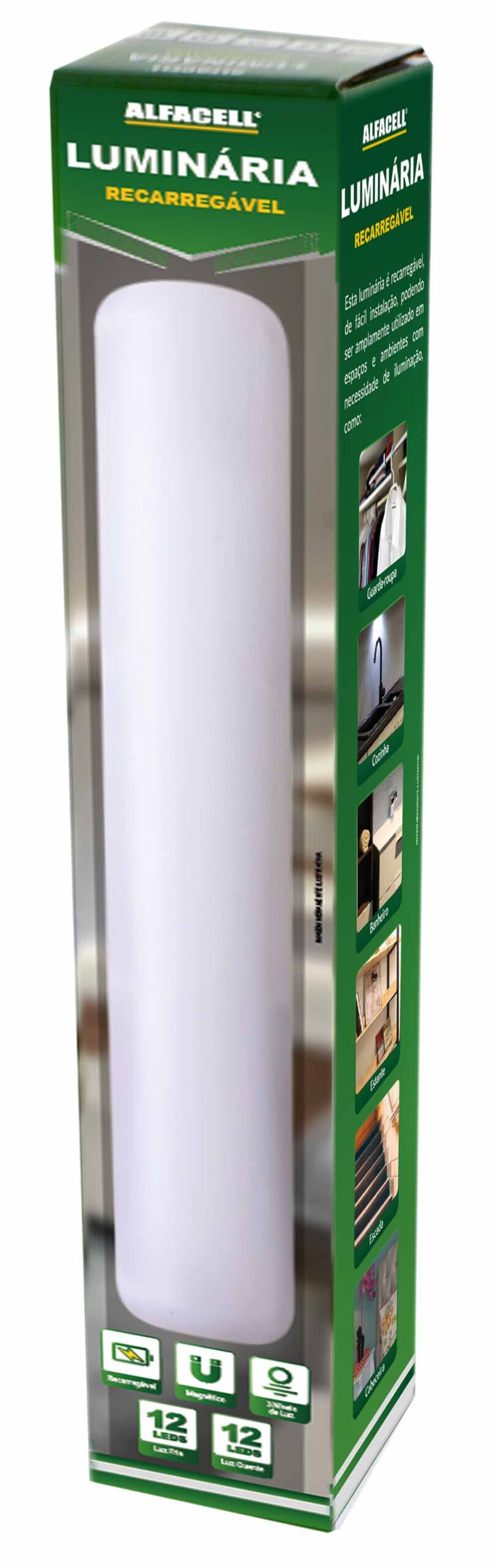 LUMINÁRIA (RECARREGÁVEL) COM CABO USB 12 LEDS BRANCO + 12 LEDS AMARELO (AJUSTE DE INTENSIDADE)