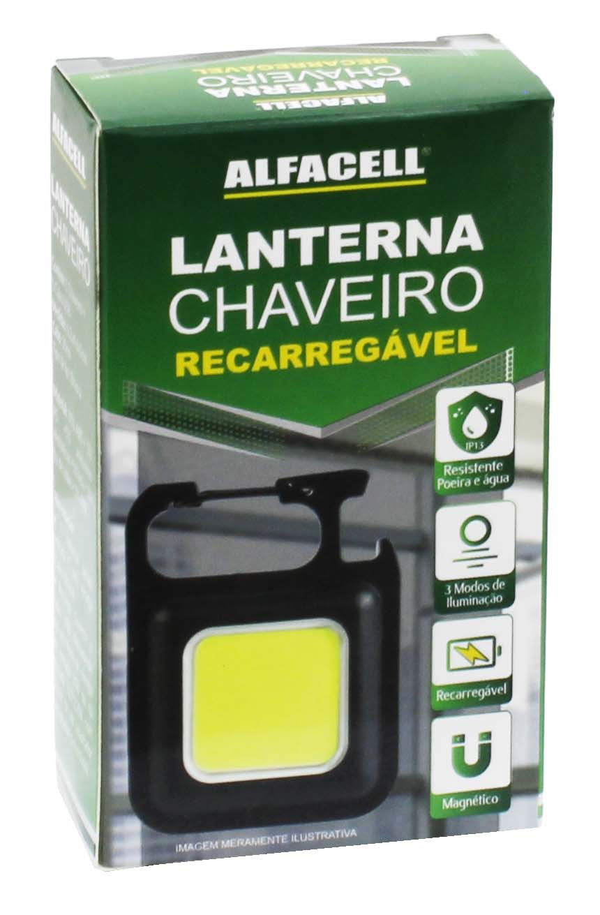 LANTERNA CHAVEIRO RECARREGÁVEL 3W COM CABO USB (CABO INCLUSO) (3 MODOS DE LUZ)