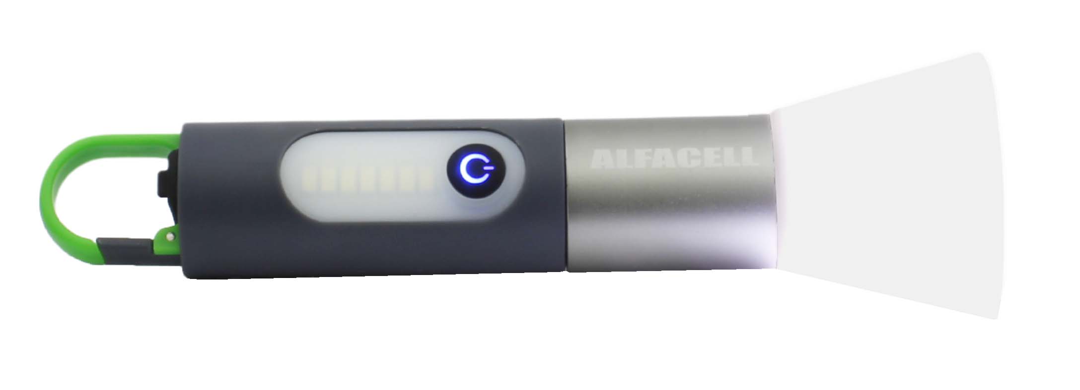 LANTERNA RECARREGÁVEL (2 FONTES DE LUZ) 1 P50 + 7 LEDS 8W COM CABO USB (INCLUSO) (P50: 2 NÍVEIS DE LUZ + 1