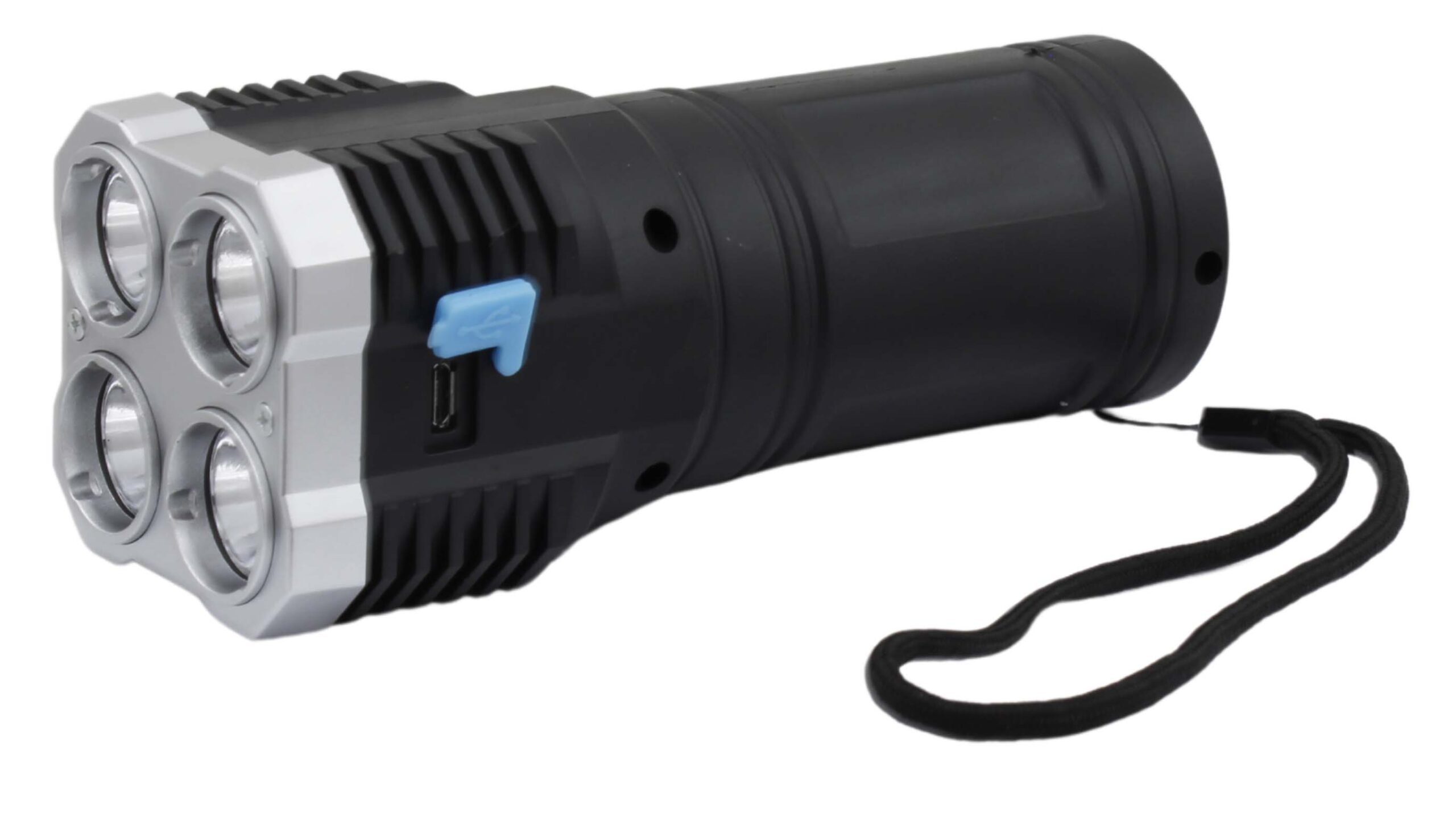 LANTERNA RECARREGÁVEL 4LEDS + 14COB/IP13 3W COM CABO USB (INCLUSO) / (2 FONTES DE LUZ)