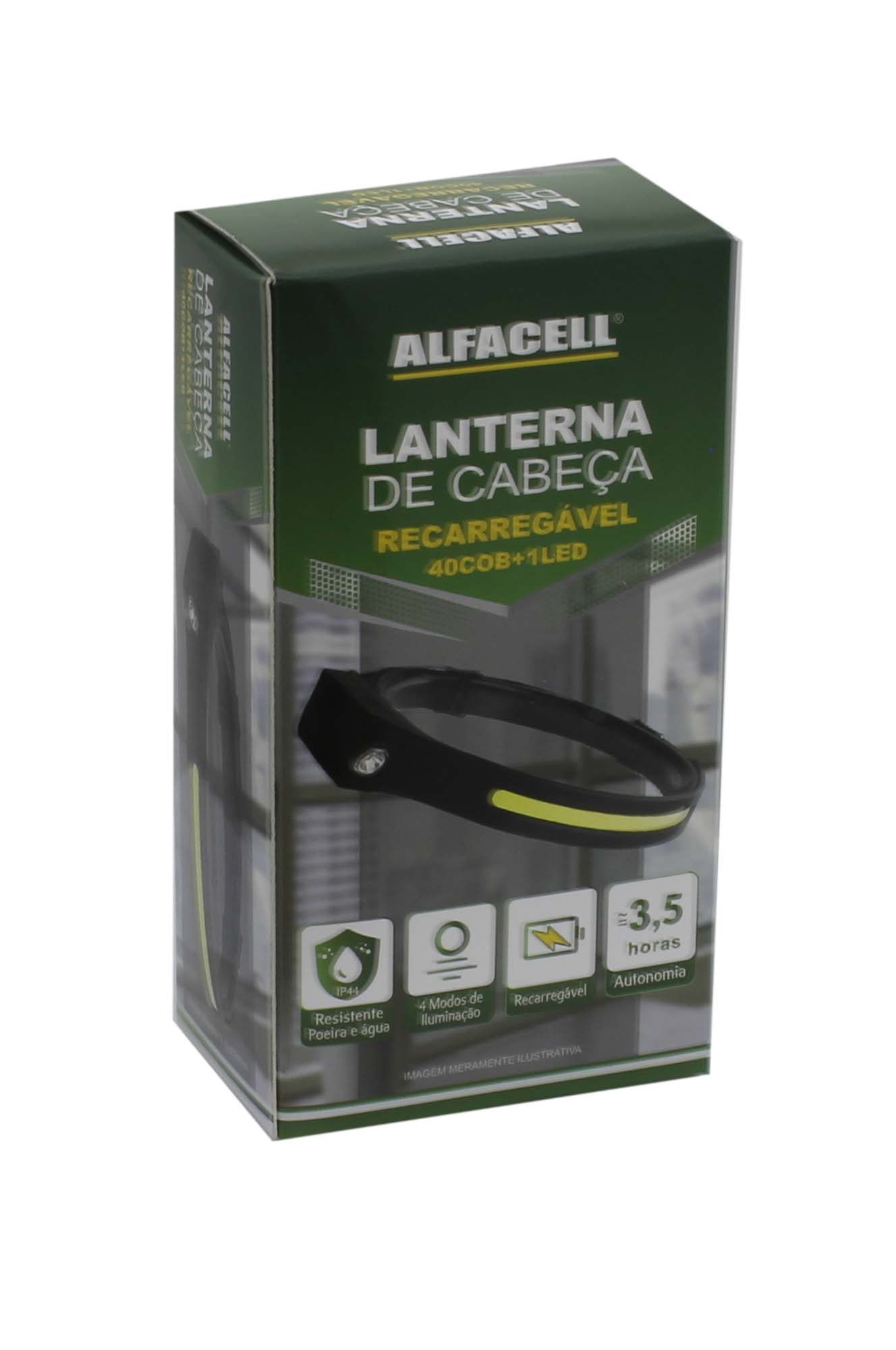 LANTERNA DE CABEÇA RECARREGÁVEL COM SENSOR – 1LED + 40COB – 6W CABO USB (INCLUSO)
