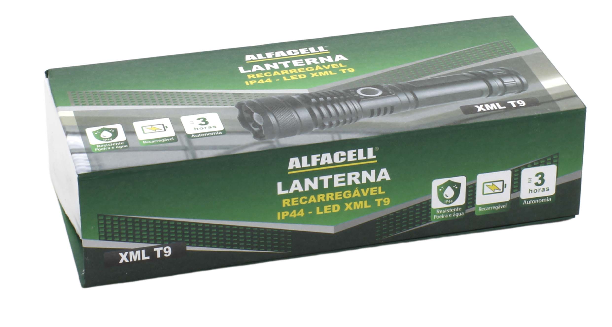 LANTERNA RECARREGÁVEL LED XML T9 10W COM CABO USB (INCLUSO)
