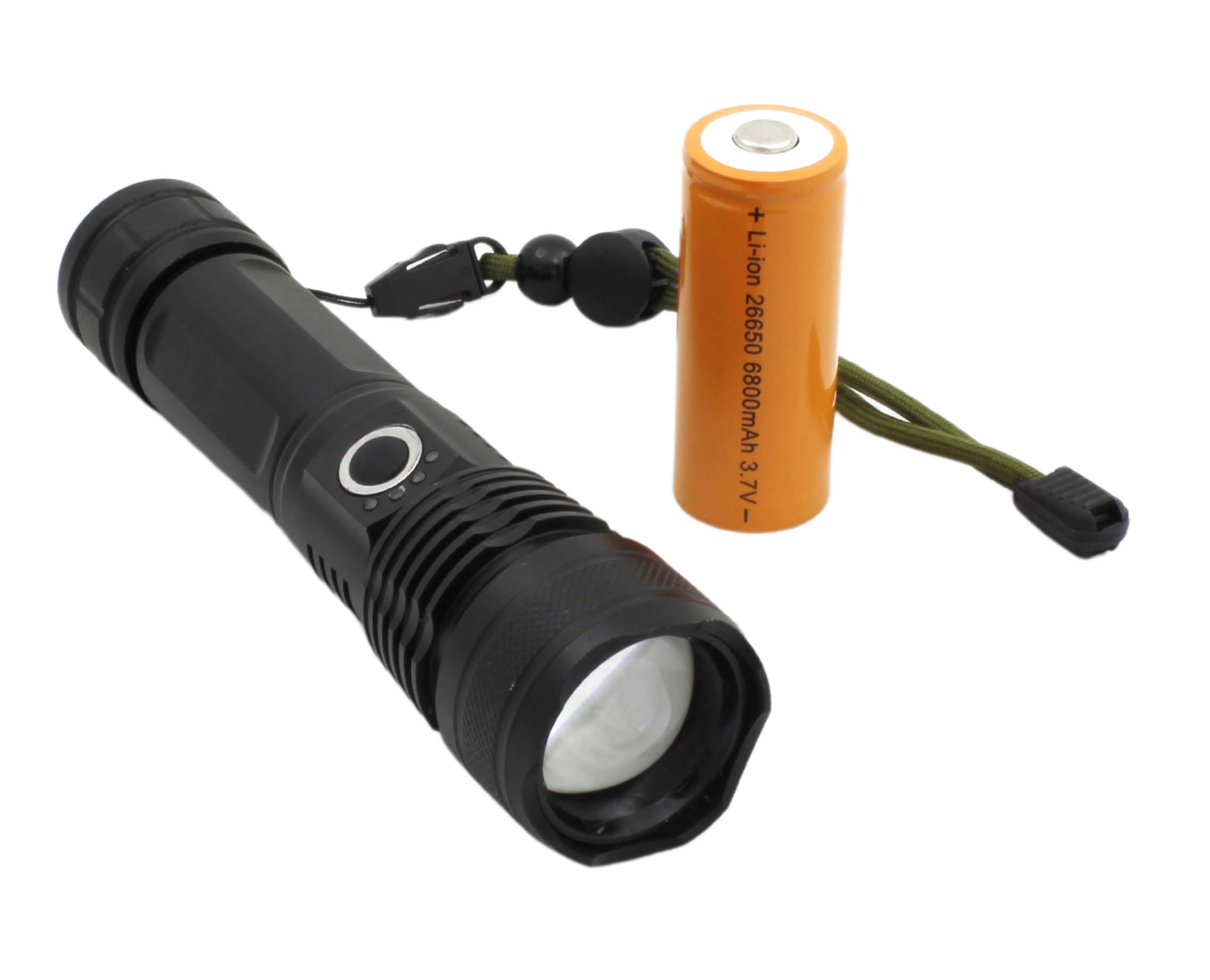 LANTERNA RECARREGÁVEL LED XML T9 10W COM CABO USB (INCLUSO)