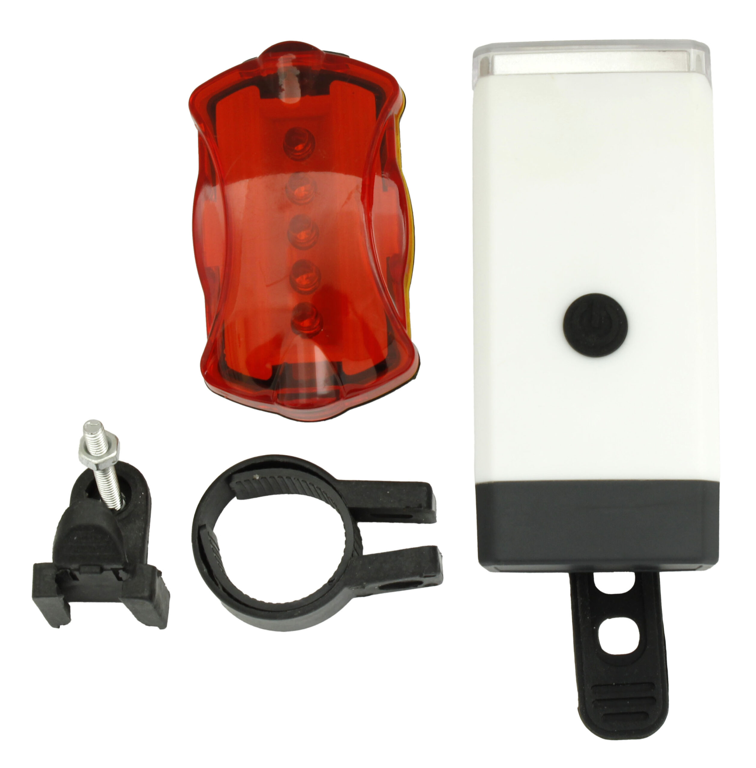 KIT LUZES PARA BICICLETA (1 FAROL E 1 LANTERNA), 8 COB 3W IP44 FAROL 3XAAA (NÃO INCLUSAS) E