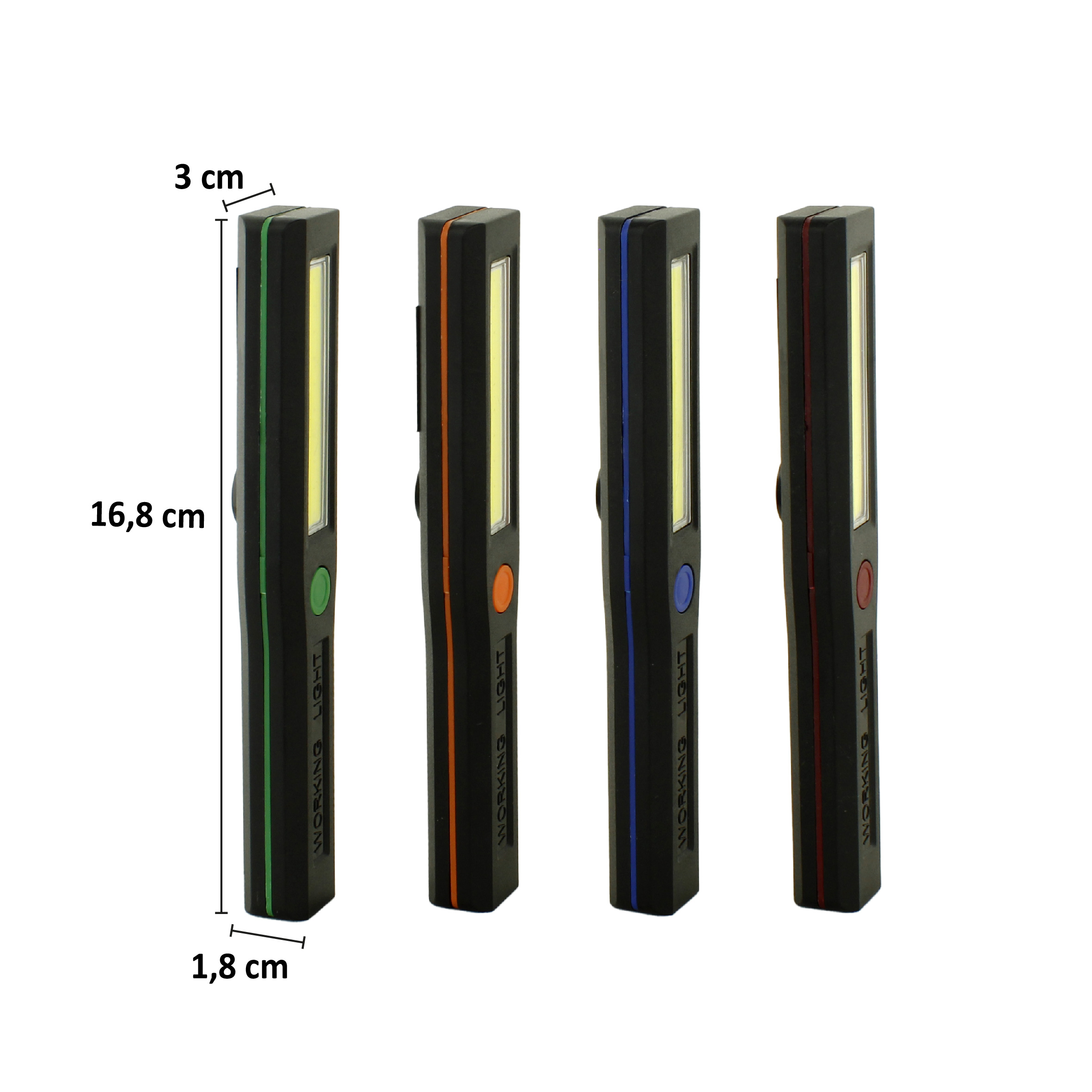 LANTERNA, 1 COB 3W, A PILHA 3*AAA (NÃO INCLUSAS) – (1 FONTE DE LUZ)