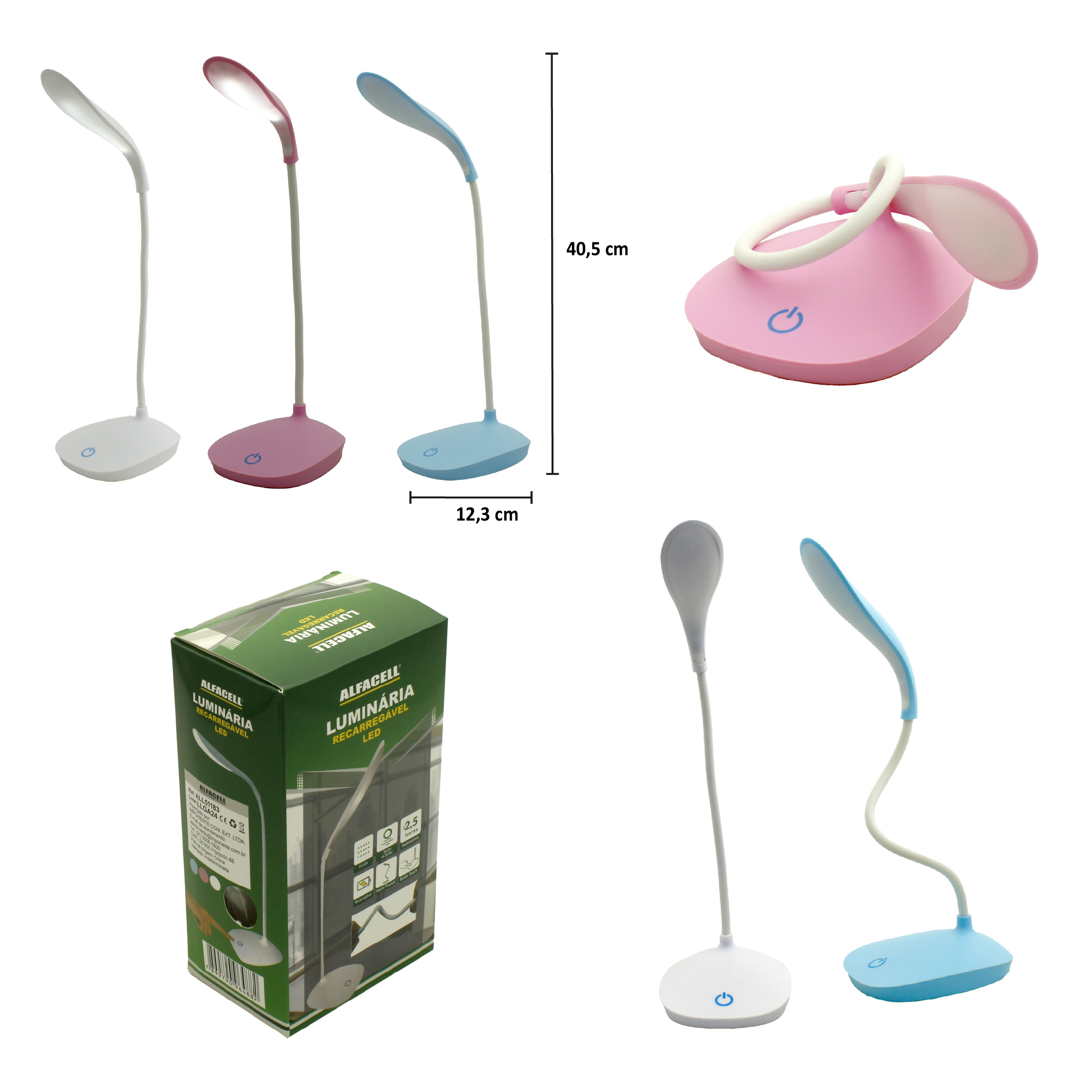 LUMINÁRIA DE MESA, 14 LEDS 3W CABO USB (INCLUSO)